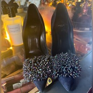 Blue Embellished Heels